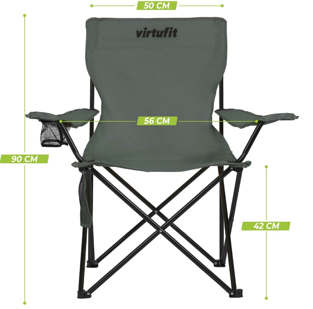 VirtuFit Foldable Camping Chair - Grey
