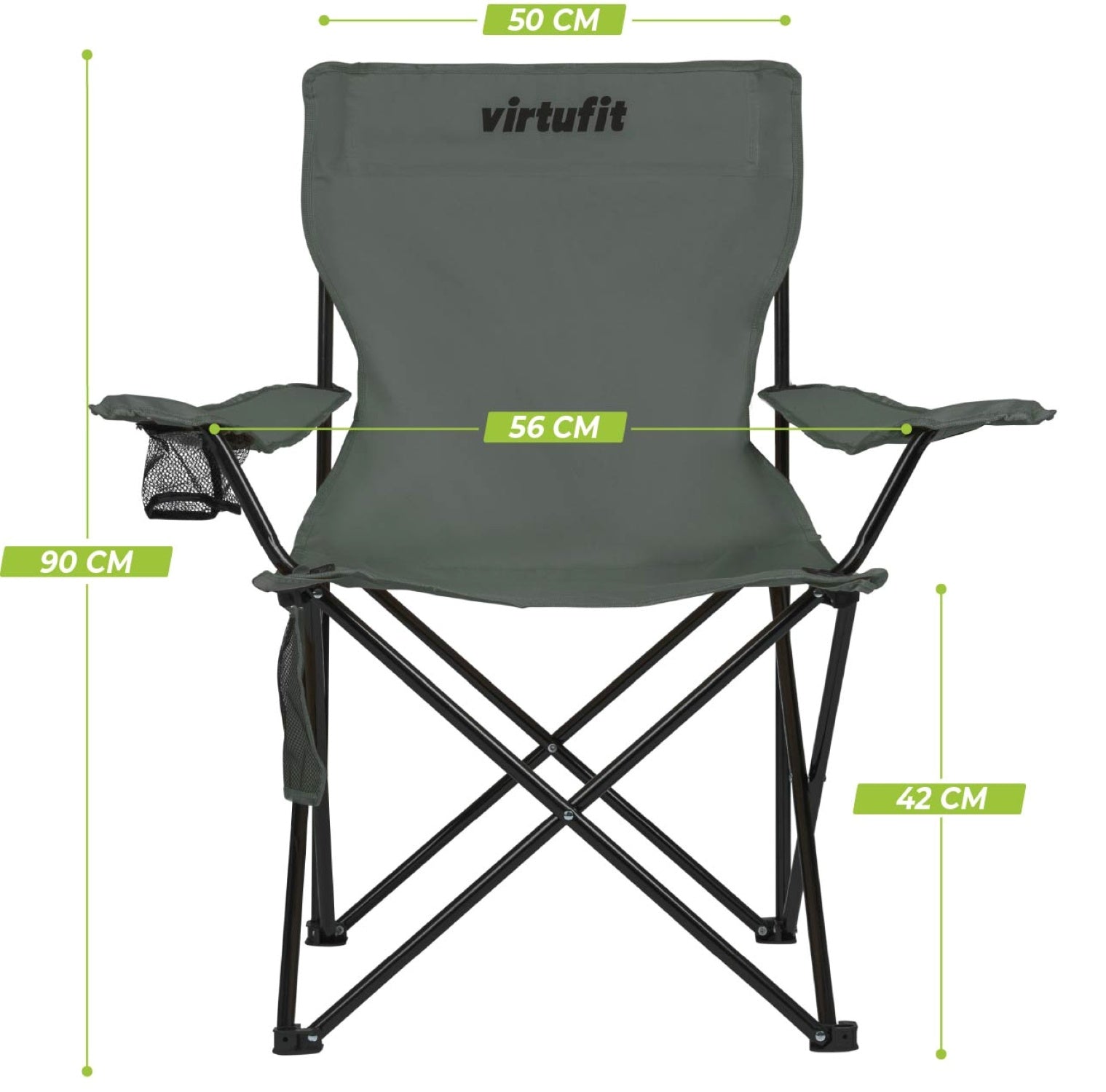 VirtuFit Foldable Camping Chair - Grey