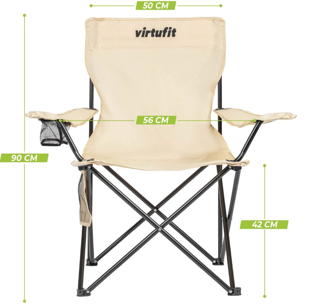 VirtuFit Foldable Camping Chair - Beige