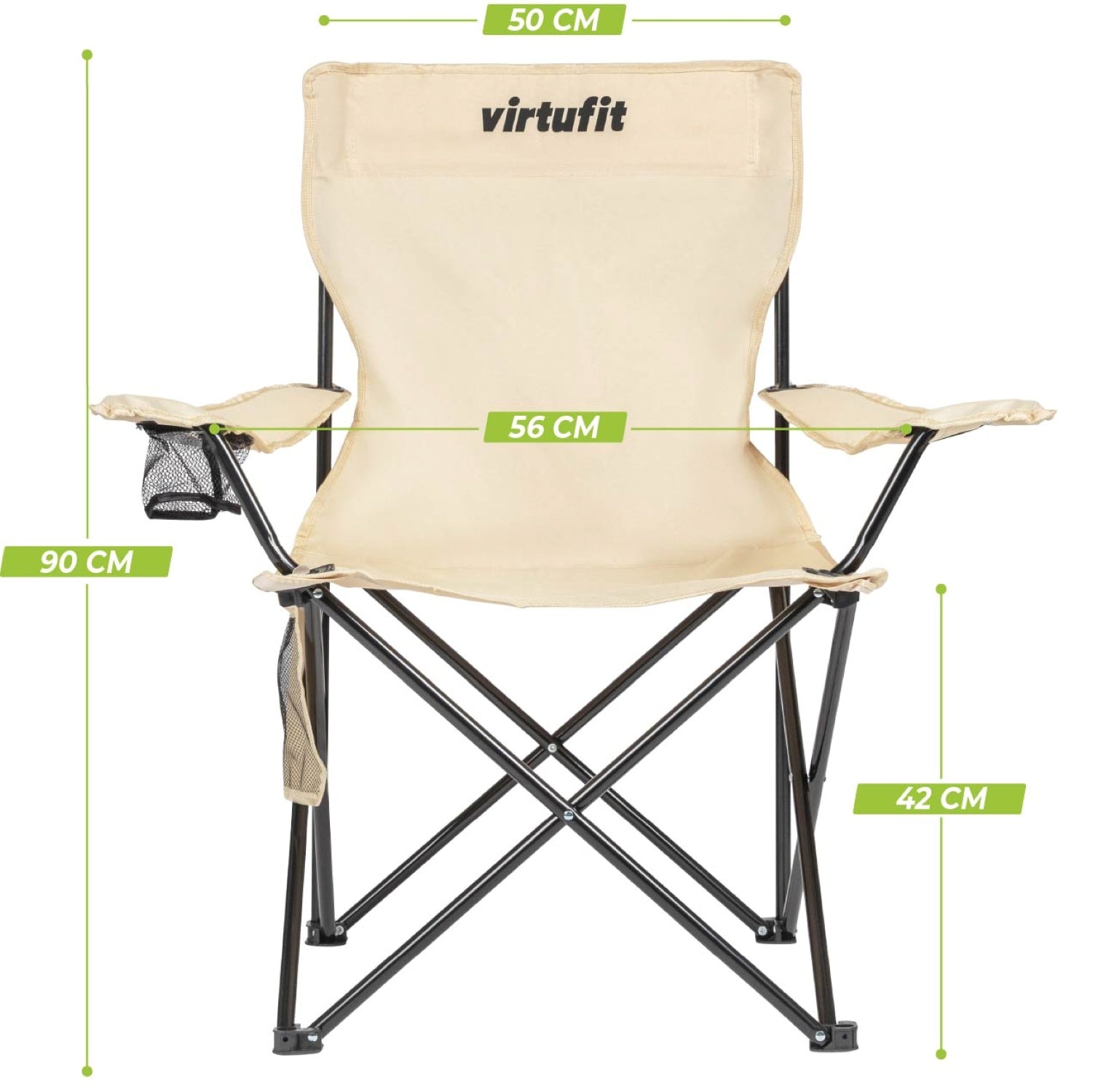 VirtuFit Foldable Camping Chair - Beige