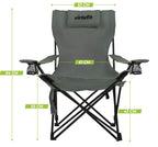 VirtuFit Foldable Camping Chair with Footrest - Grey