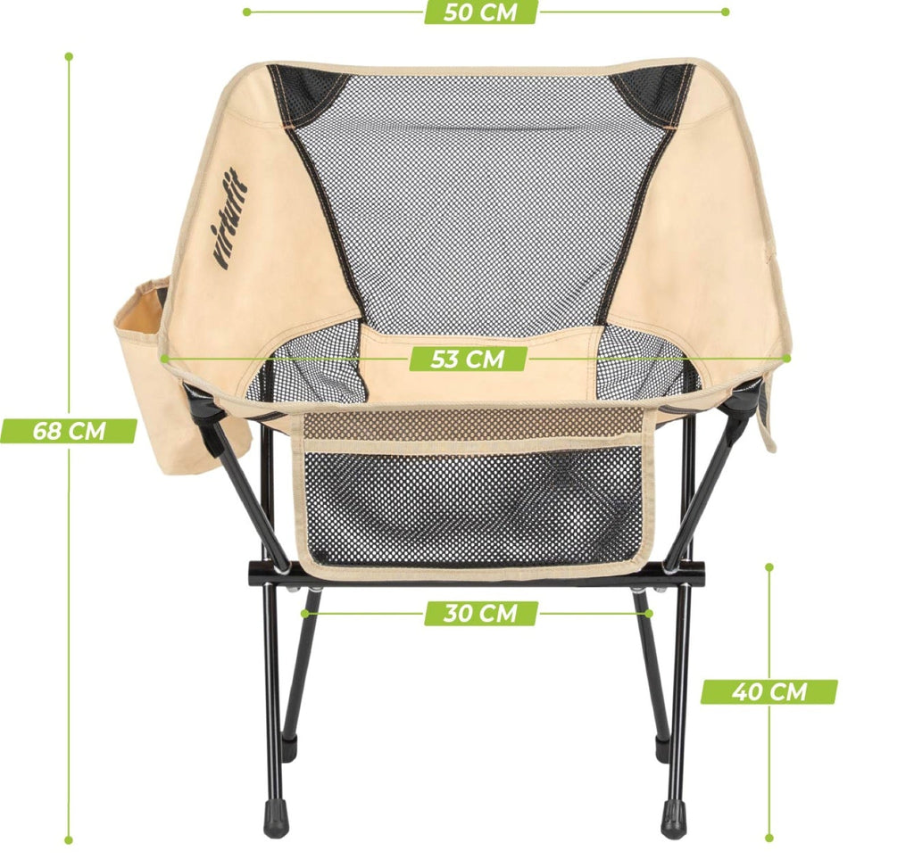 VirtuFit Camping Chair Compact - Beachchair - Beige