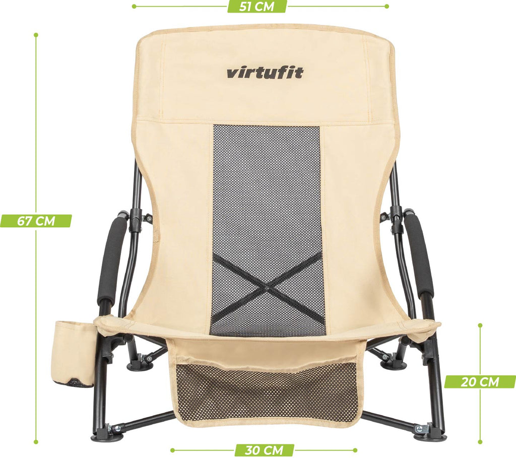 VirtuFit Foldable Beach Chair - Beige