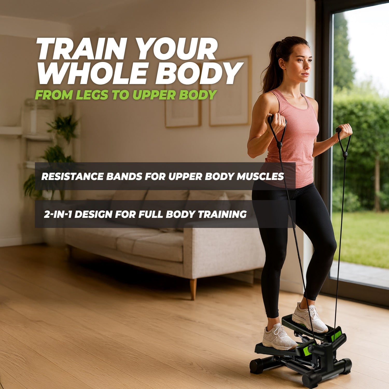VirtuFit ST10 2-in-1 Side Stepper - with Computer and Resistance Cables