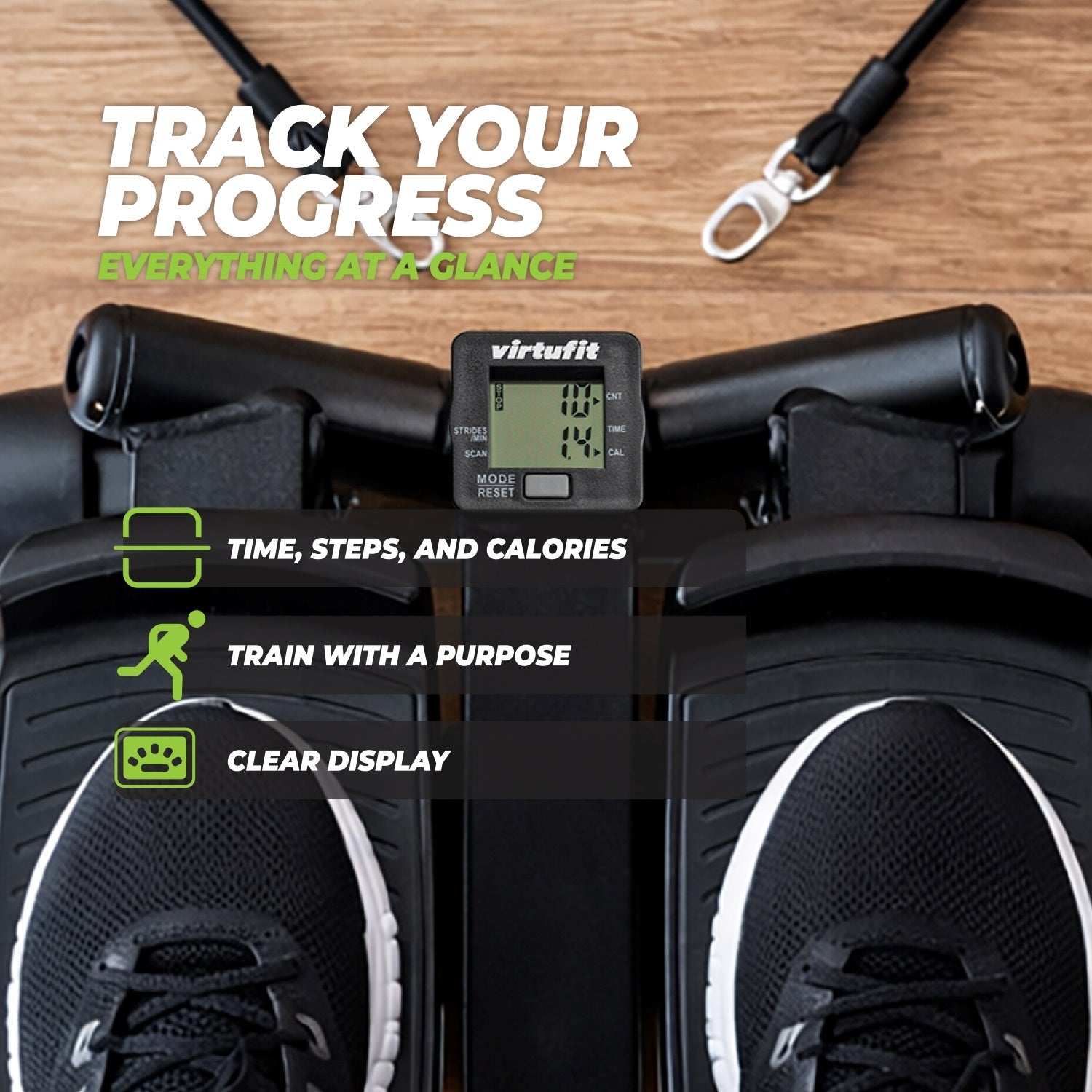 VirtuFit ST10 2-in-1 Side Stepper - with Computer and Resistance Cables