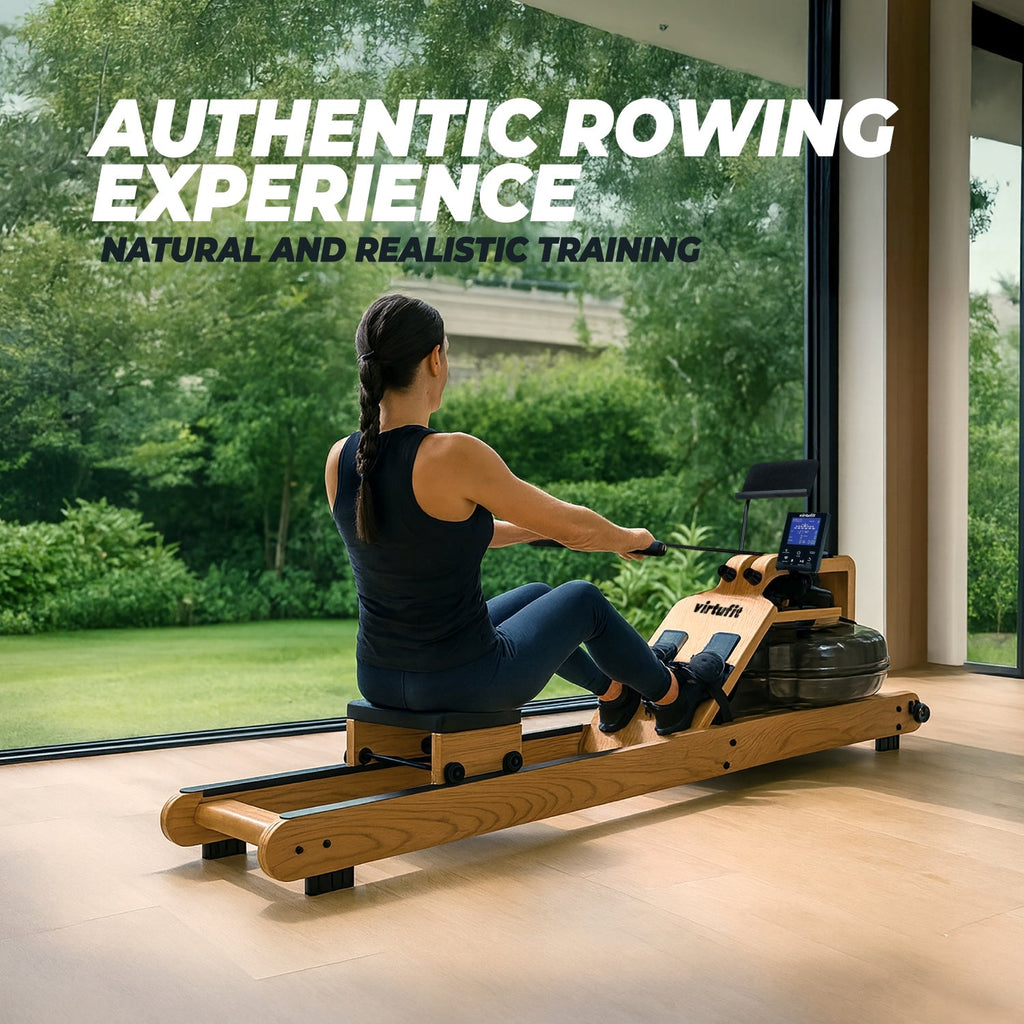 VirtuFit Elite Water Resistance Houten Roeitrainer - Hout/Oak