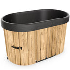 The VirtuFit Oval Ice Bath - Wood Look - 500 Litres
