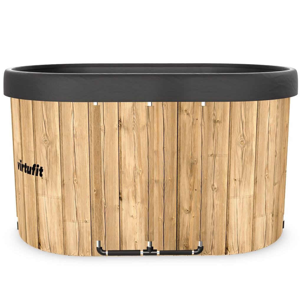 The VirtuFit Oval Ice Bath - Wood Look - 500 Litres
