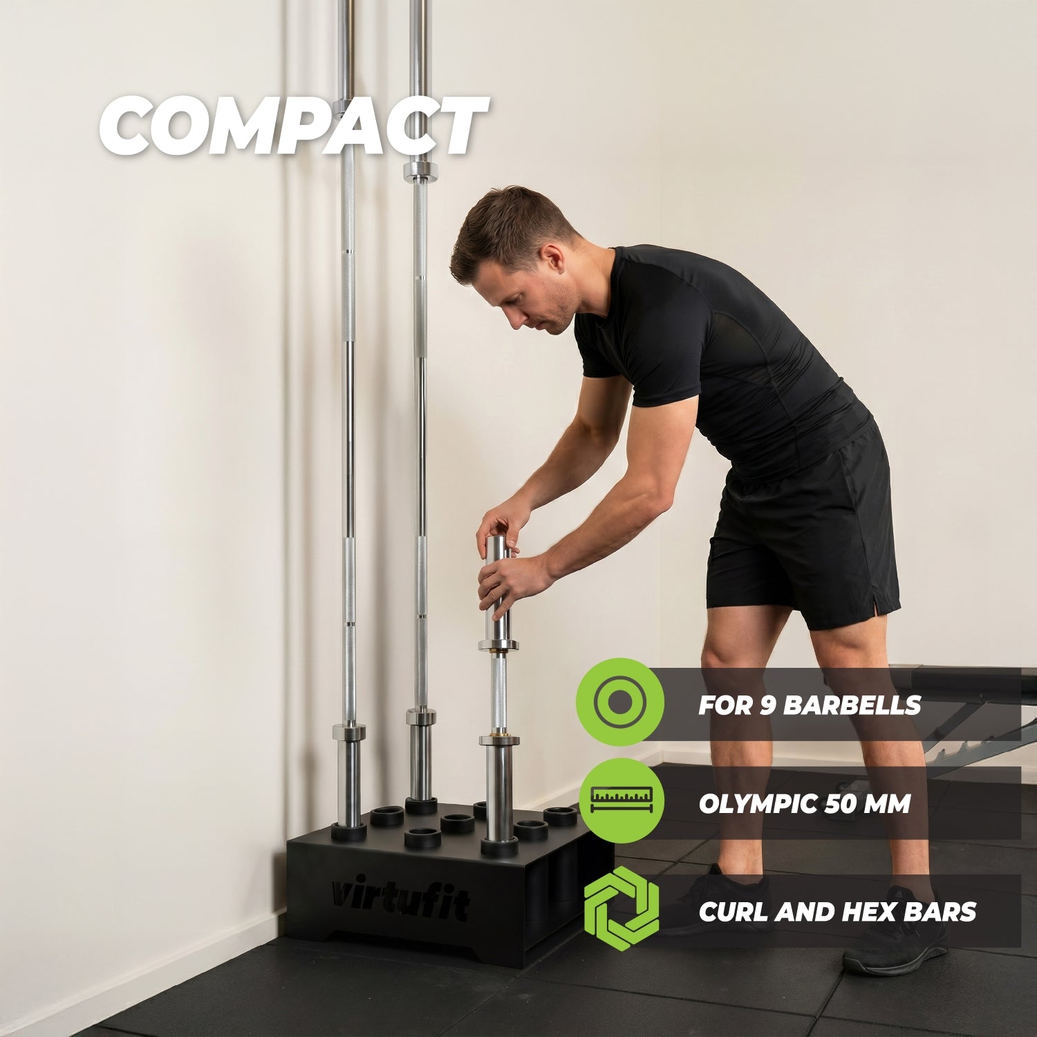VirtuFit Olympic Halter Bar Holder - Barbell Holder