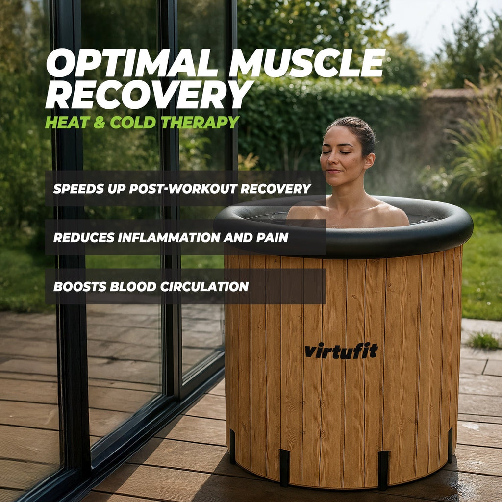 VirtuFit Ice Bath XXL - 375 Liter - Wood Look - Includes accessories