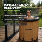 VirtuFit Ice Bath XXL - 375 Liter - Wood Look - Includes accessories