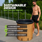 VirtuFit Ice Bath XXL - 375 Liter - Wood Look - Includes accessories
