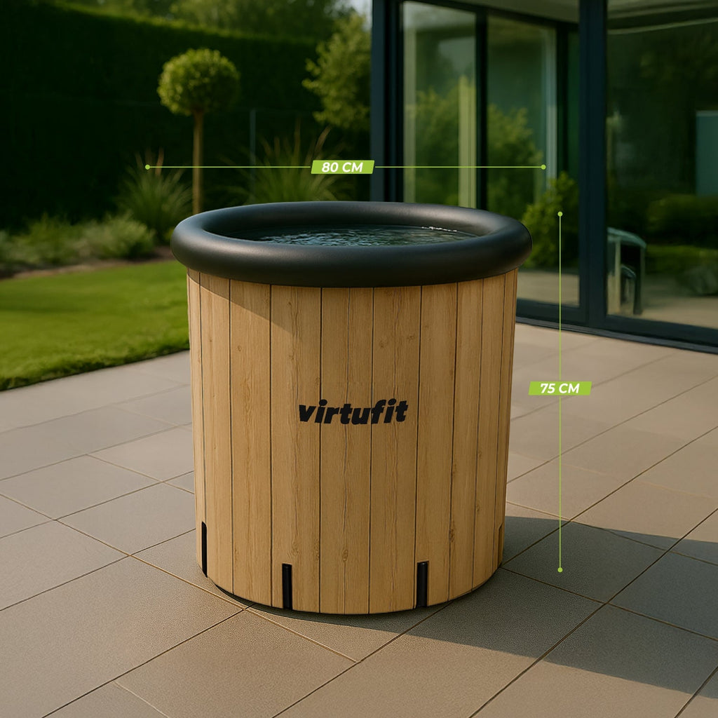 VirtuFit Ice Bath XXL - 375 Liter - Wood Look - Includes accessories