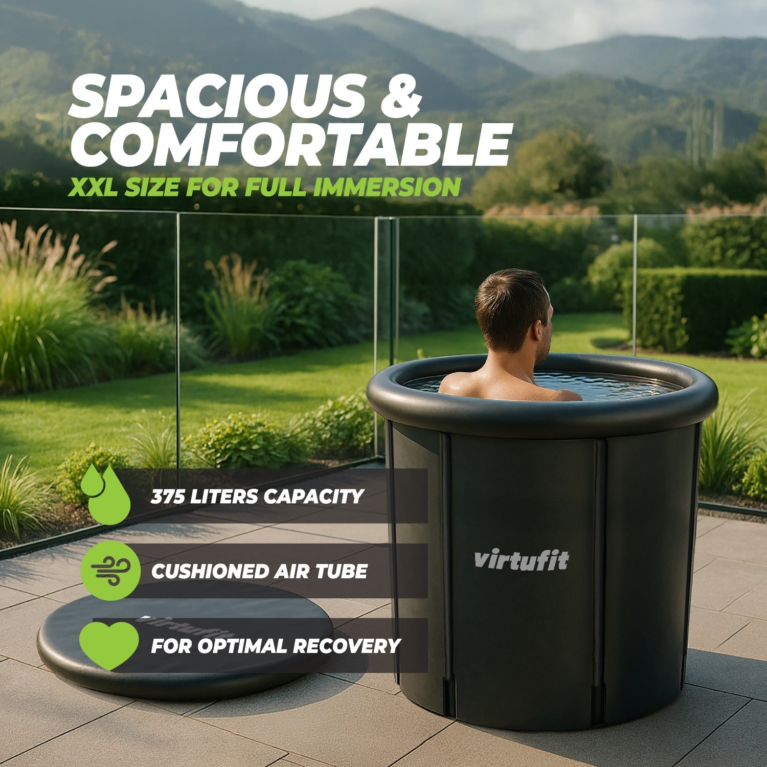 VirtuFit Ice Bath XXL - 375 Liter - Anthracite