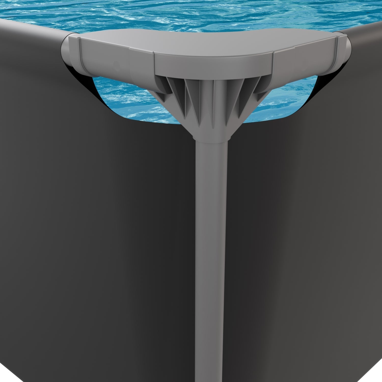 VirtuFit Rectangular Swimming Pool - Anthracite - 300 x 210 x 66 cm