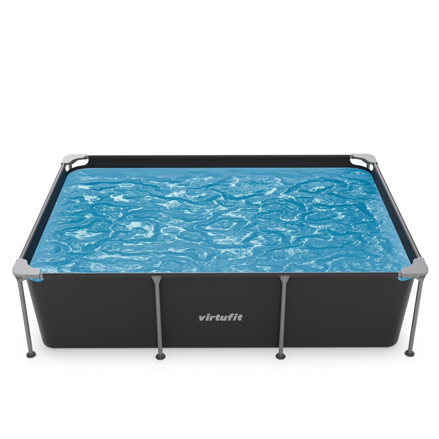 VirtuFit Rectangular Swimming Pool - Anthracite - 260 x 180 x 66 cm