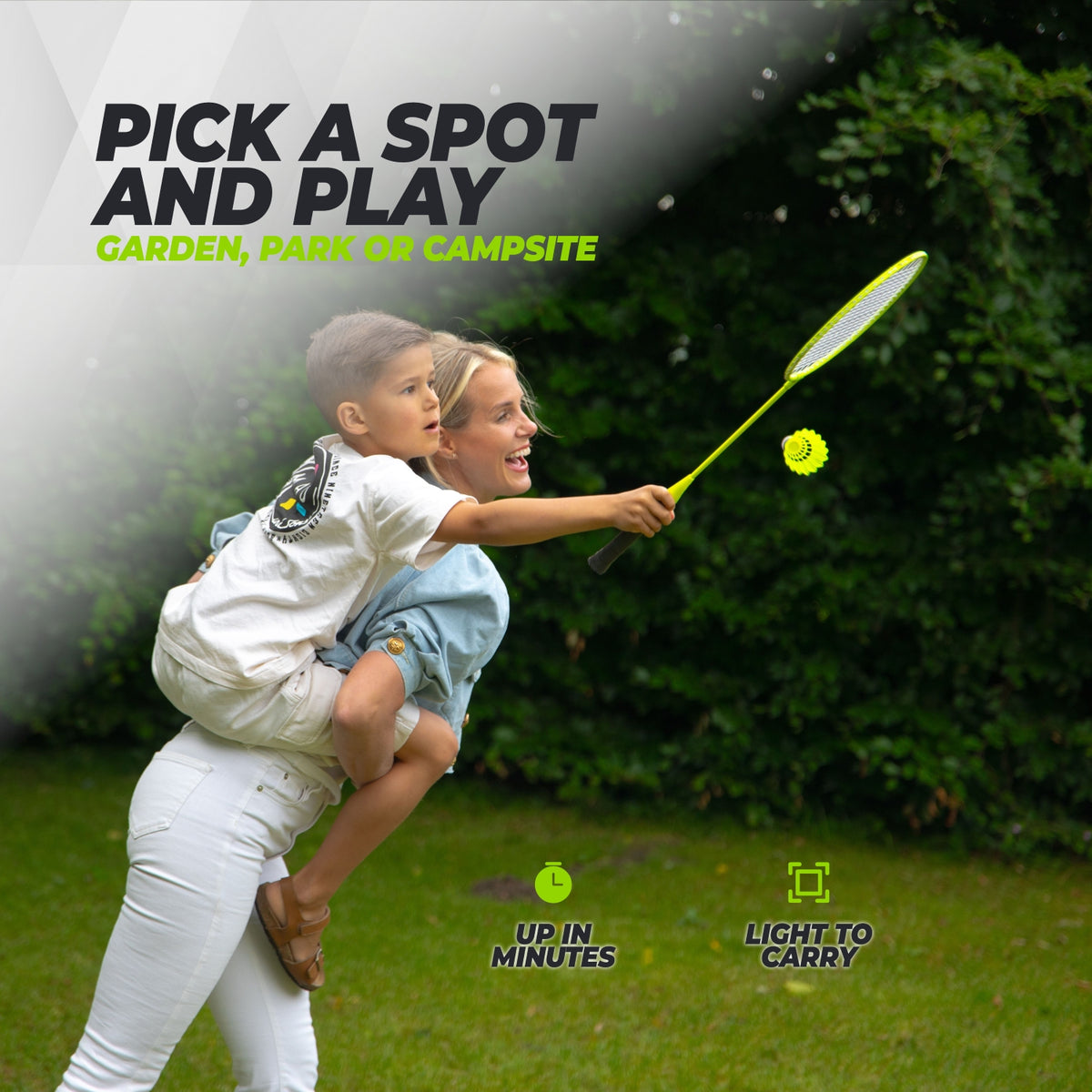 VirtuFit 2-in-1 Portable Badminton- en Tennisset - Inclusief koffer en rackets