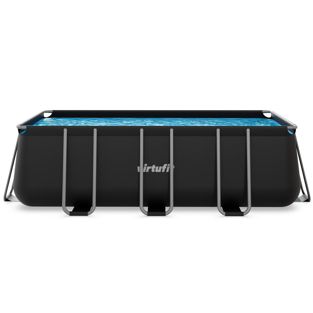 VirtuFit Rectangular Pool 400 x 200 x 122 cm - Anthracite - Including Filter Pump