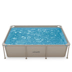 VirtuFit Rectangular Swimming Pool - 260 x 180 x 66 cm - Beige - Including Filter Pump