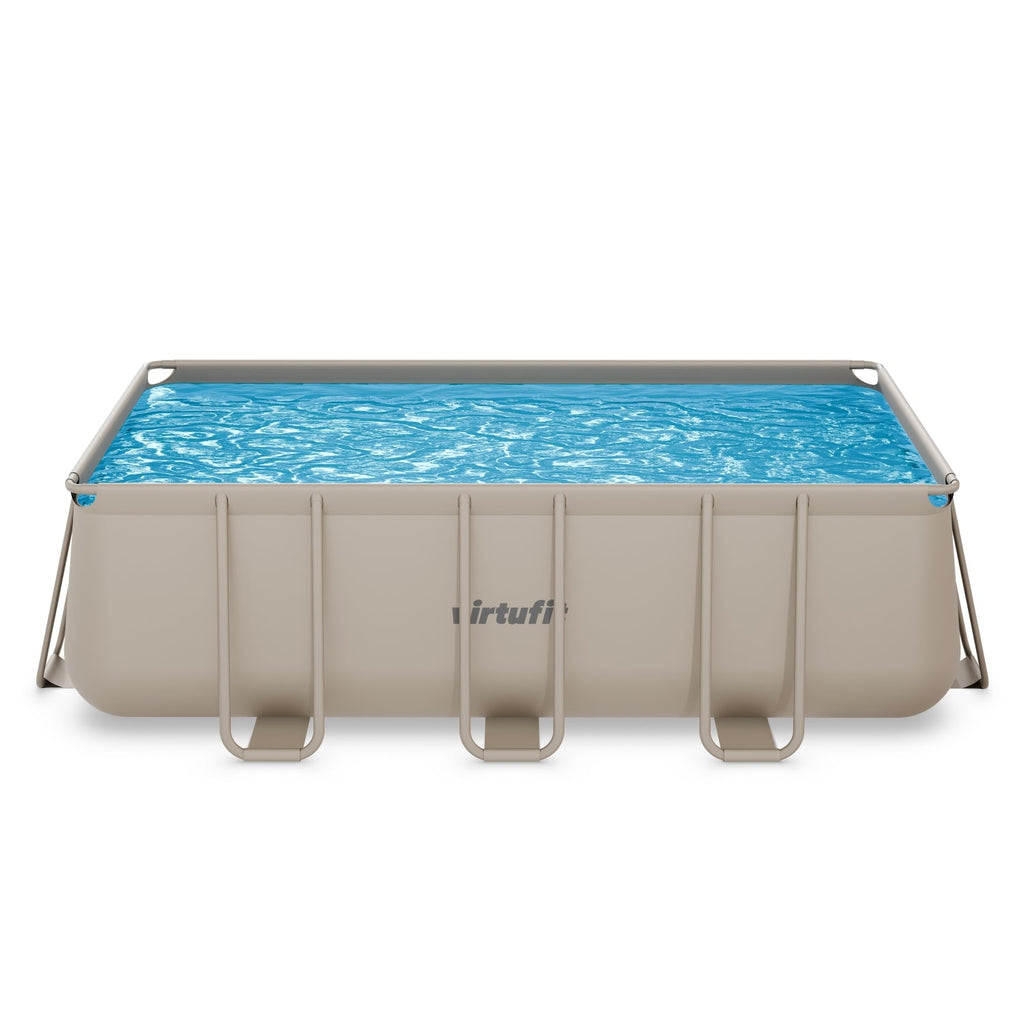 VirtuFit Rectangular Pool 400 x 200 x 122 cm - Beige - Including Filter Pump