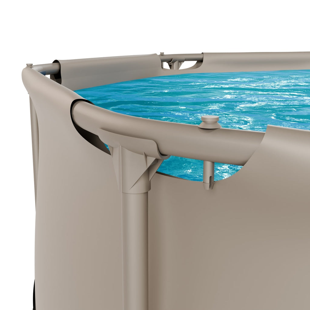 VirtuFit Round Pool - Ø244 x 76 cm - Beige - Includes Filter Pump