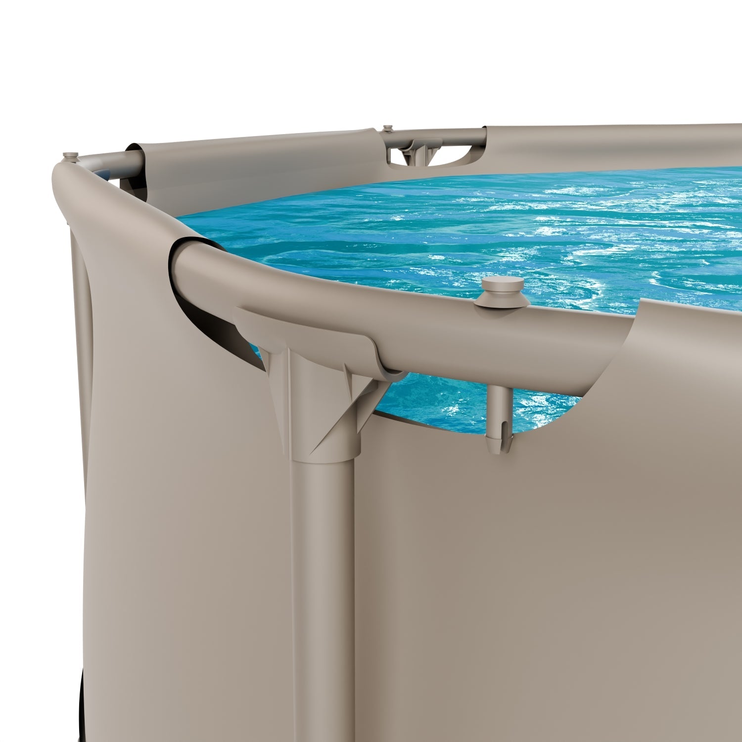 VirtuFit Round Pool - Ø244 x 76 cm - Beige - Includes Filter Pump