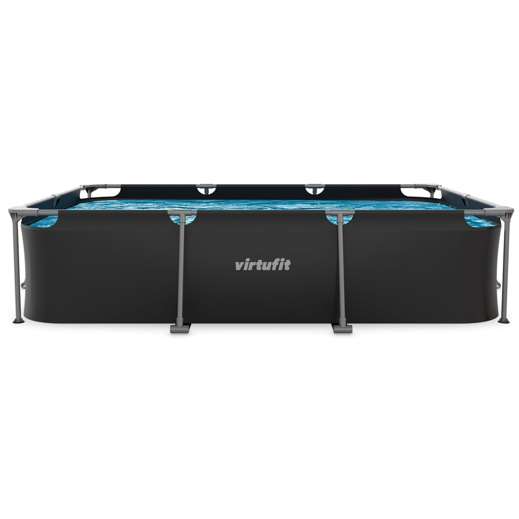 VirtuFit Rectangular Pool - 300 x 210 x 66 cm - Anthracite - Includes Filter Pump
