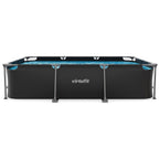 VirtuFit Rectangular Pool - 300 x 210 x 66 cm - Anthracite - Includes Filter Pump