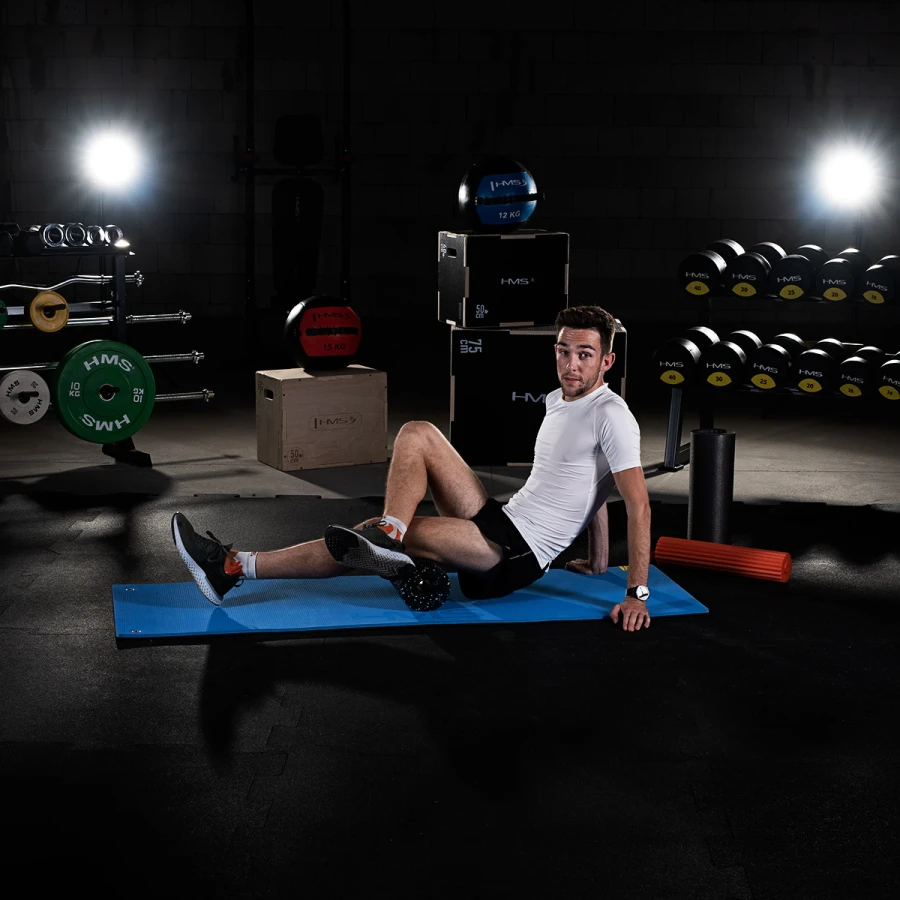 HMS Fitness Mat - Blue/Black - 15 mm