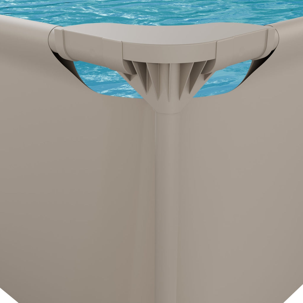 VirtuFit Rectangular Swimming Pool - Beige - 260 x 180 x 66 cm