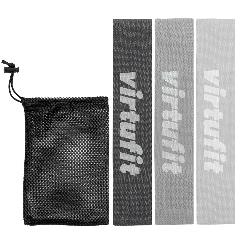 VirtuFit Mini Resistance Bands set - Cotton - 3 Pieces- with Carry Bag
