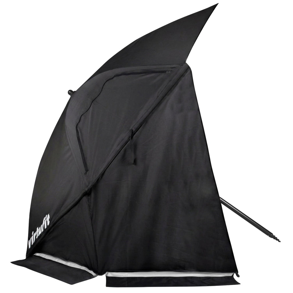 VirtuFit Beach Parasol Premium With Windshield - Black