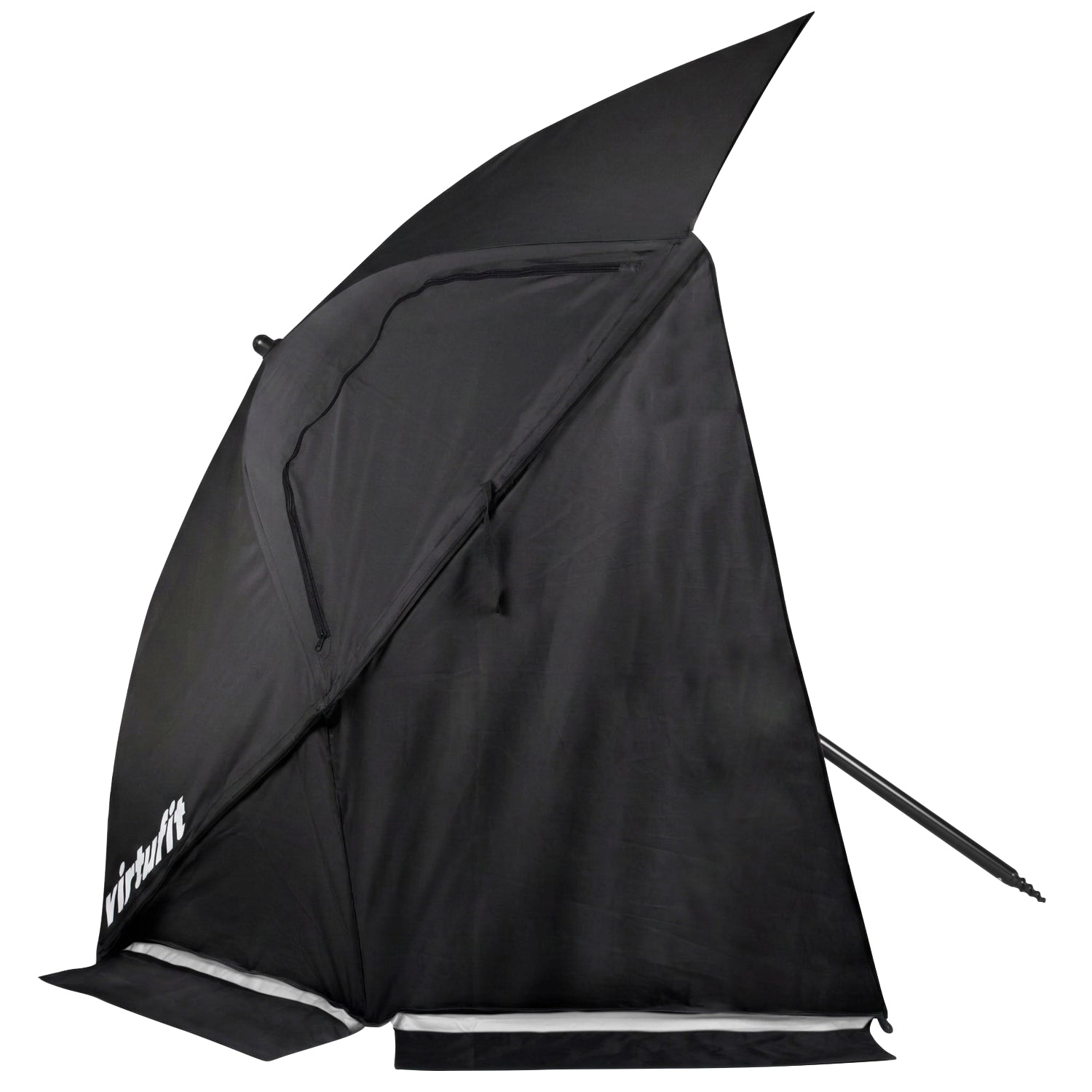 VirtuFit Beach Parasol Premium With Windshield - Black