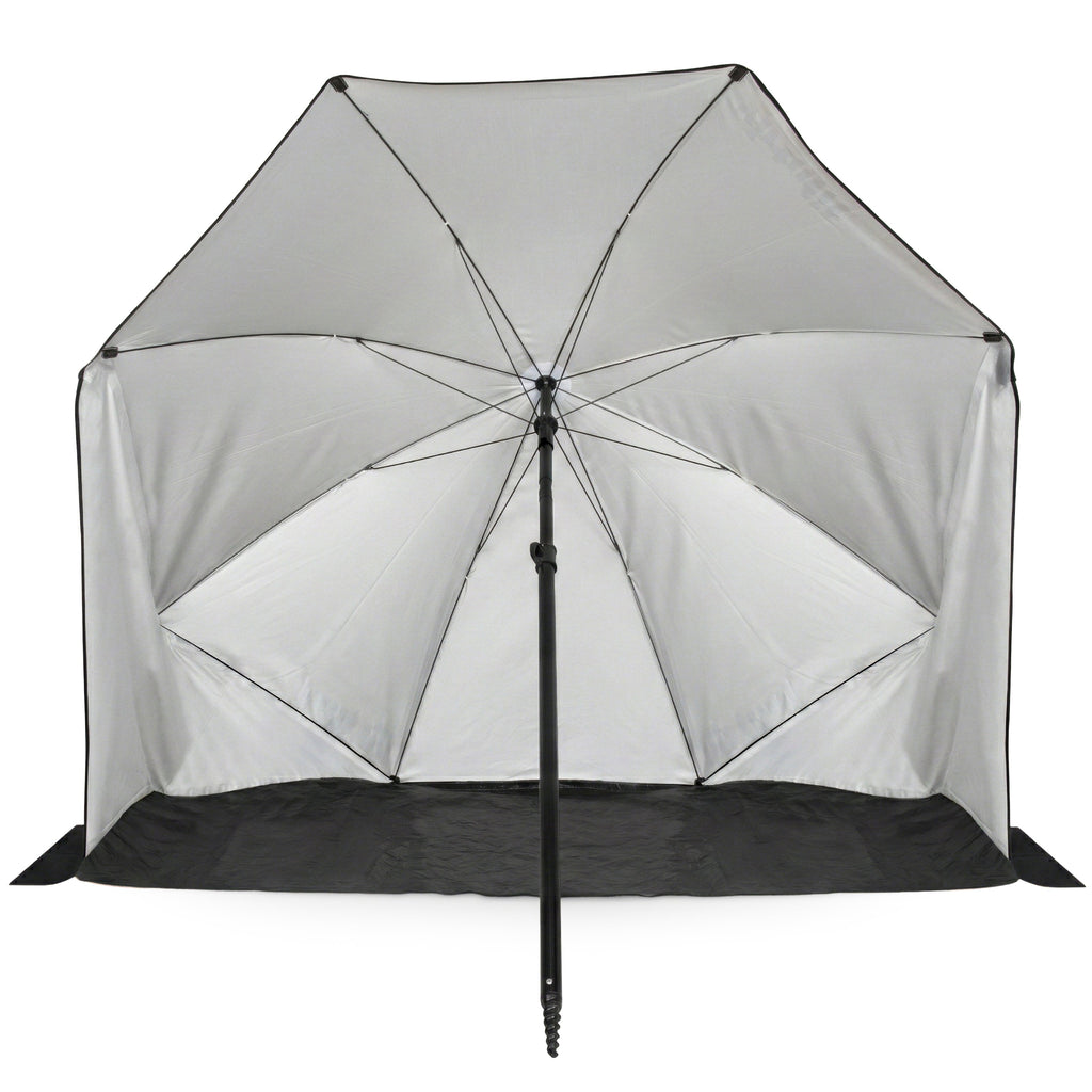 VirtuFit Beach Parasol With Windshield - Black