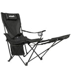 VirtuFit Foldable Camping Chair with Footrest - Black