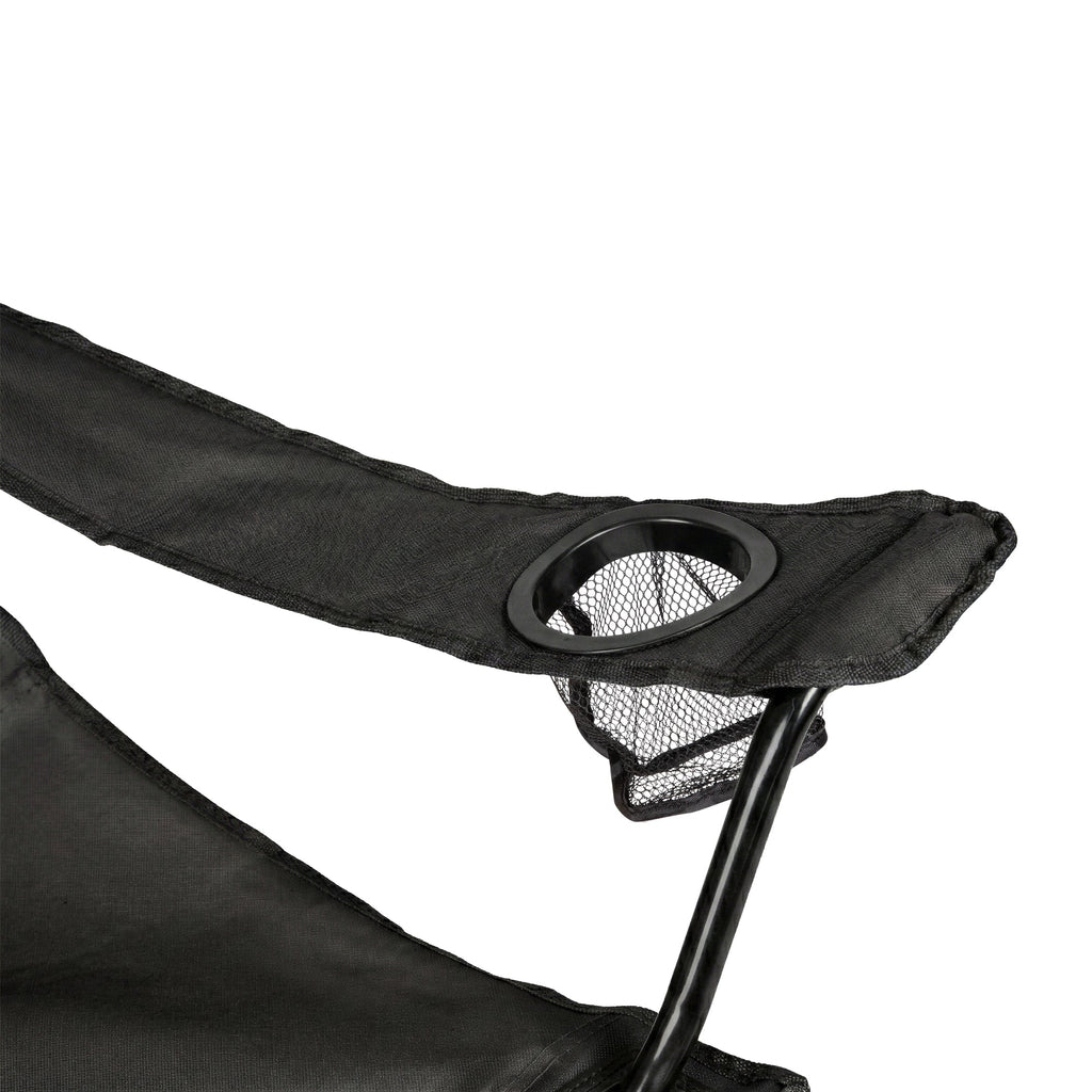 VirtuFit Foldable Camping Chair with Footrest - Black