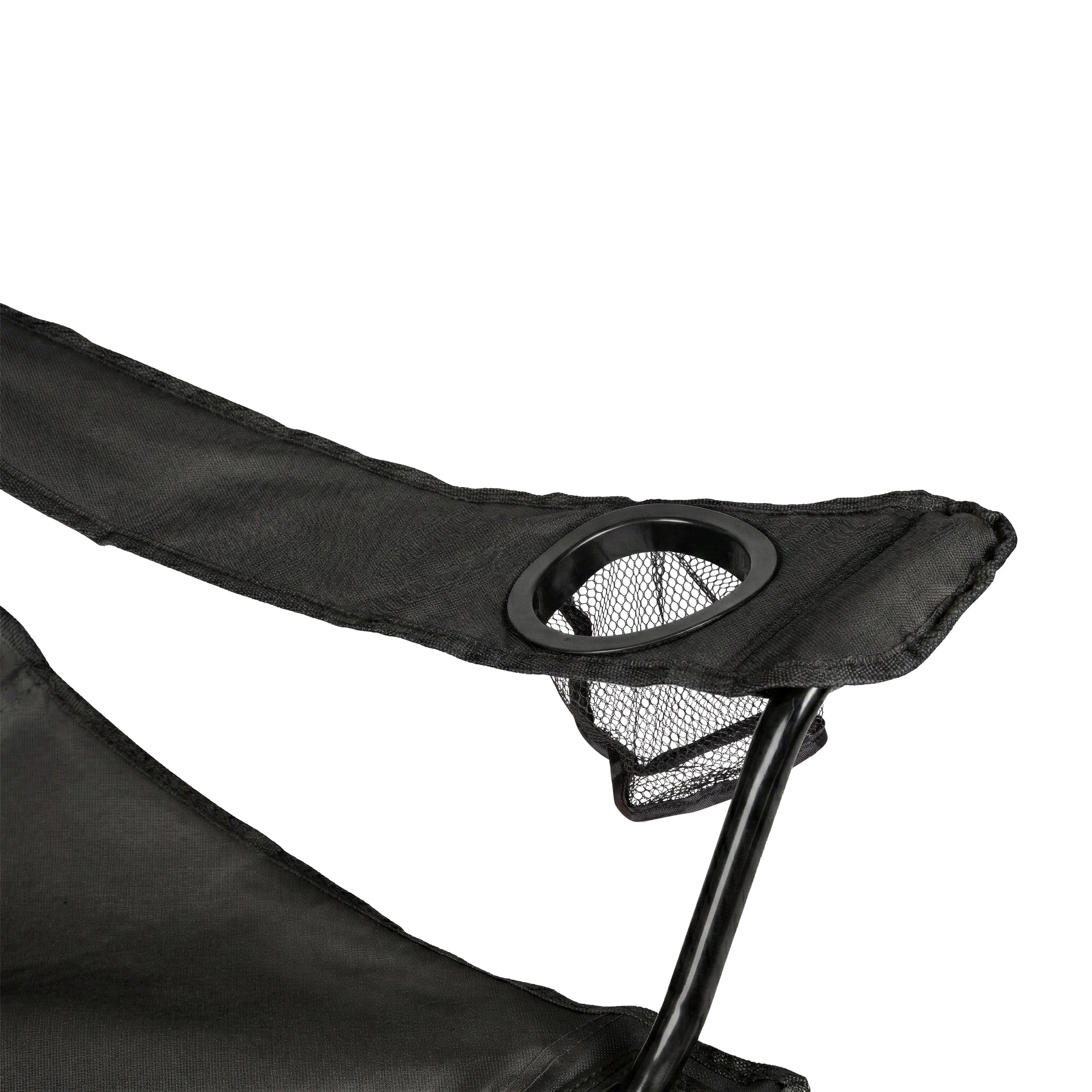 VirtuFit Foldable Camping Chair with Footrest - Black
