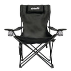 VirtuFit Foldable Camping Chair with Footrest - Black