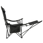 VirtuFit Foldable Camping Chair with Footrest - Black