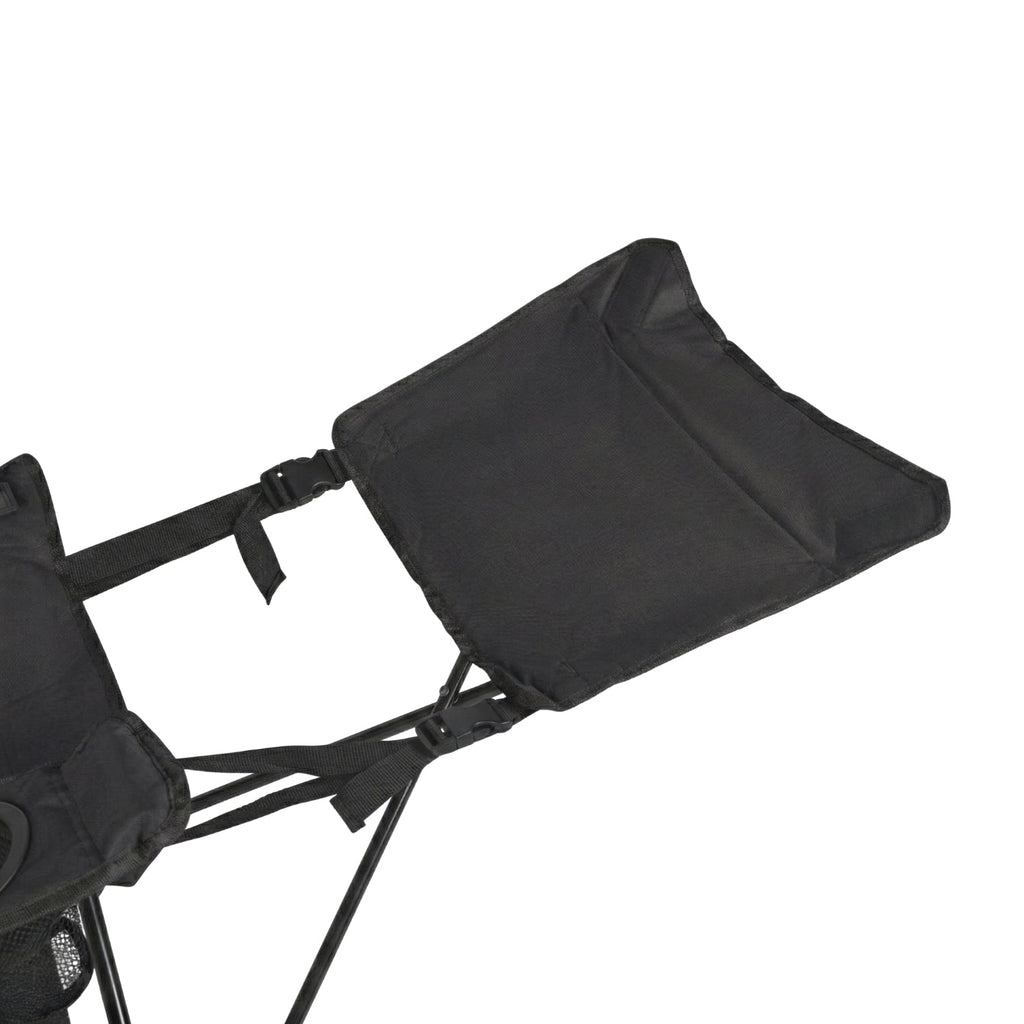 VirtuFit Foldable Camping Chair with Footrest - Black