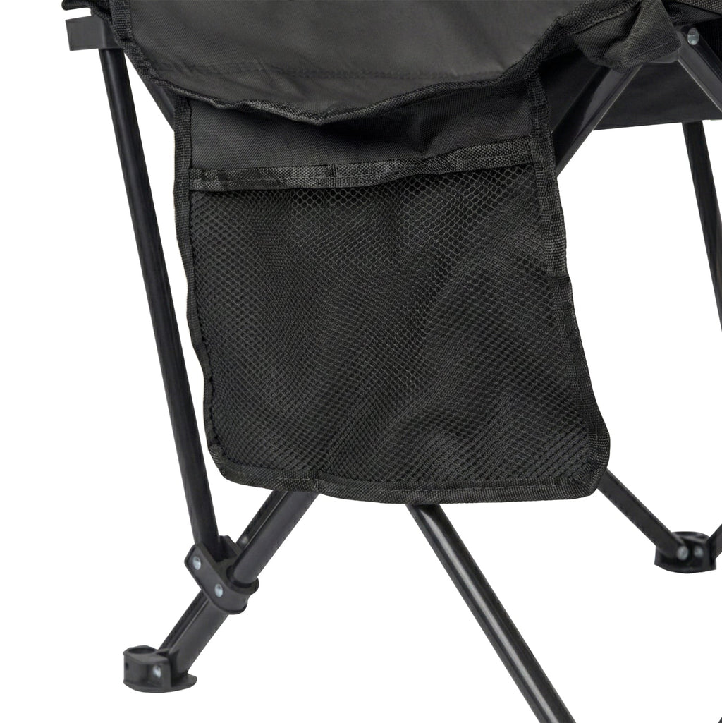 VirtuFit Foldable Camping Chair with Footrest - Black