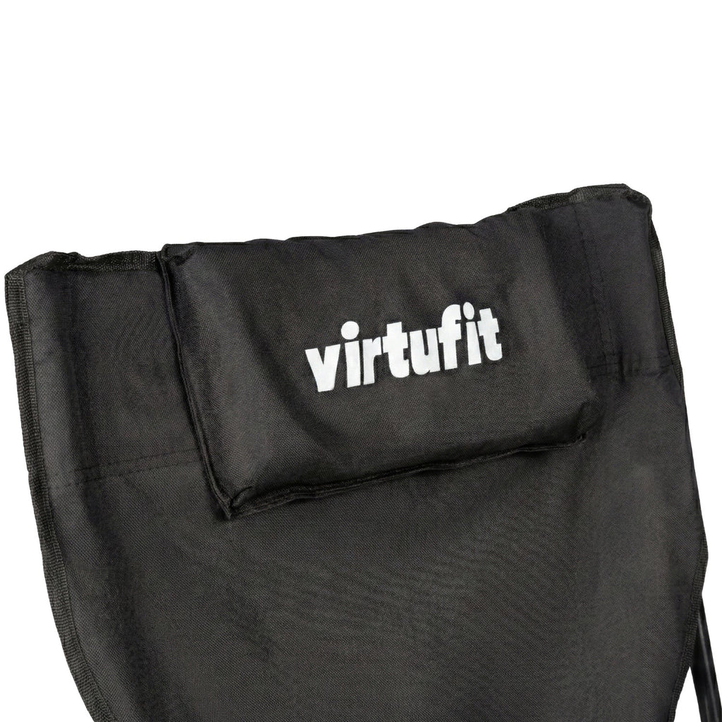 VirtuFit Foldable Camping Chair with Footrest - Black