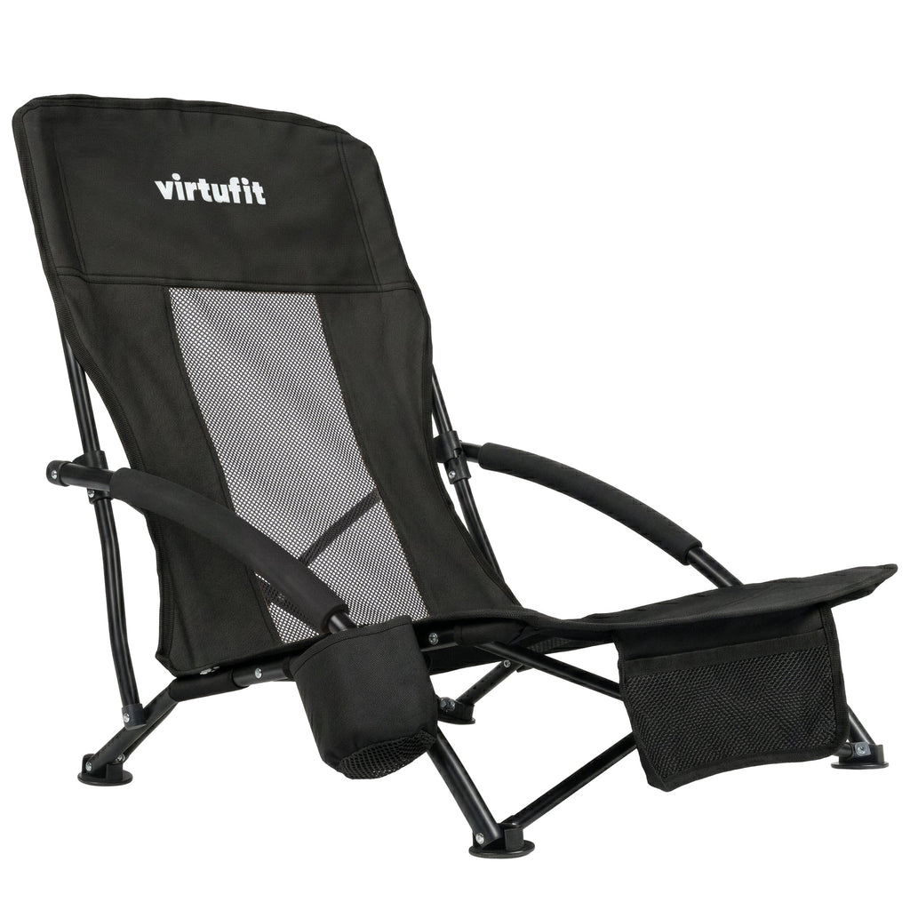VirtuFit Foldable Beach Chair - Black