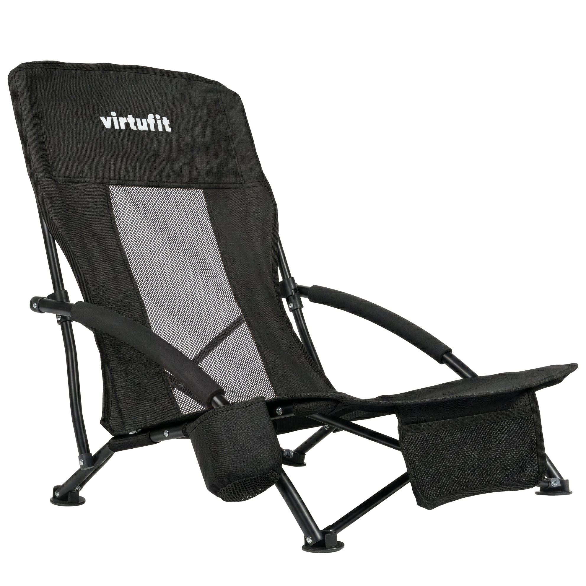 VirtuFit Foldable Beach Chair - Black