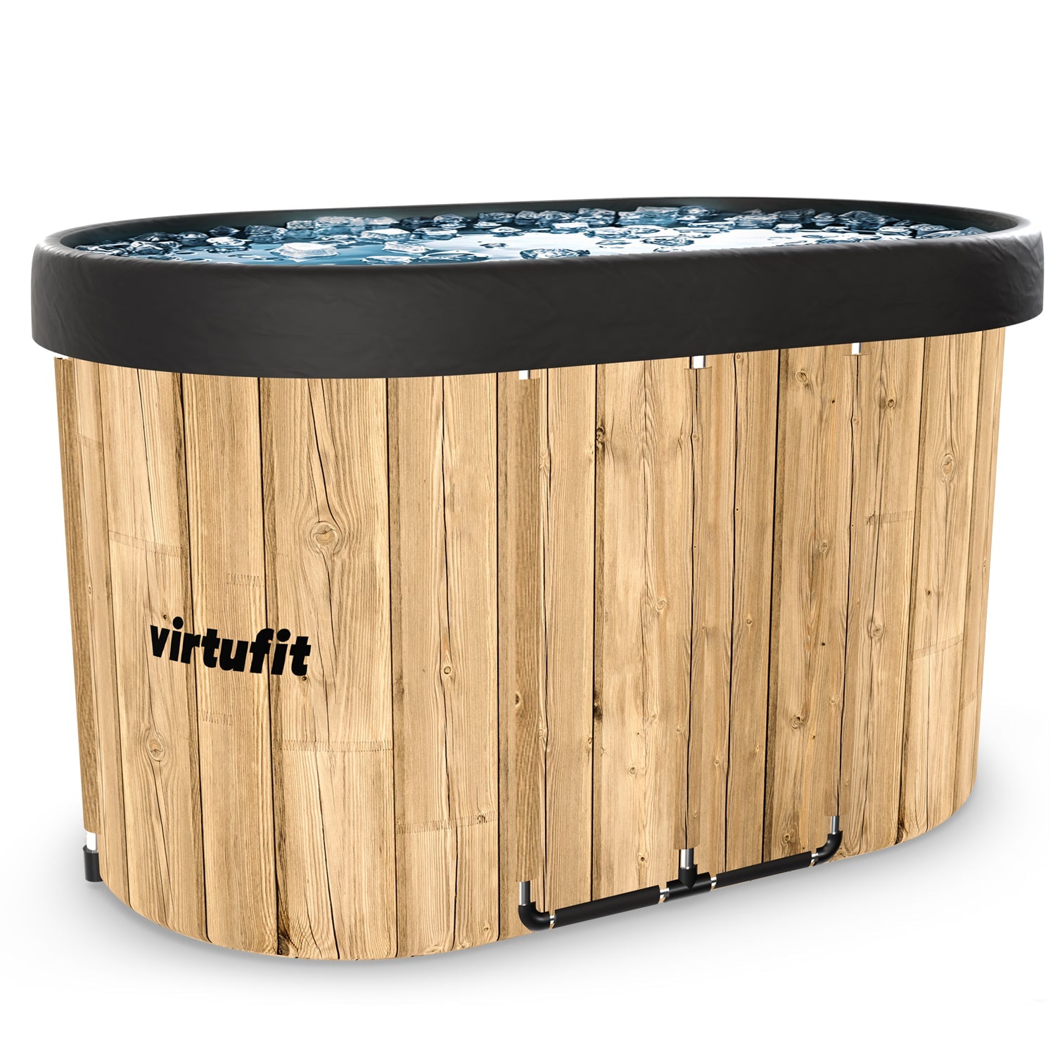 The VirtuFit Oval Ice Bath - Wood Look - 500 Litres