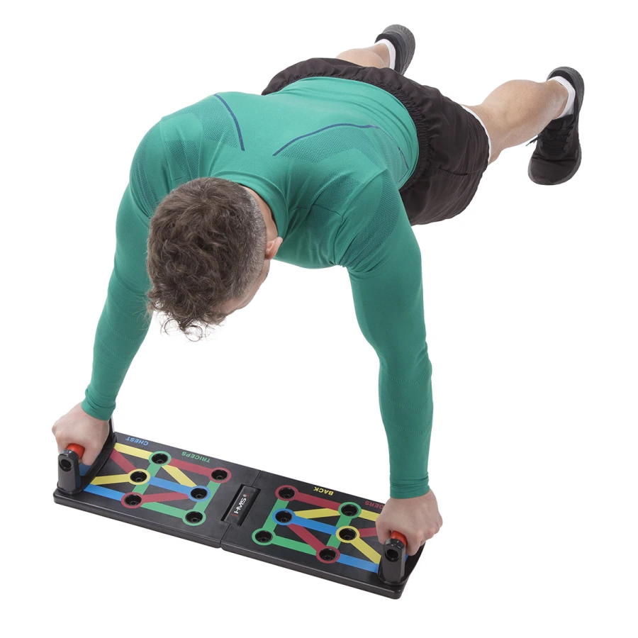 HMS 12-in-1 Push Up Board including Push-up Bars - Red