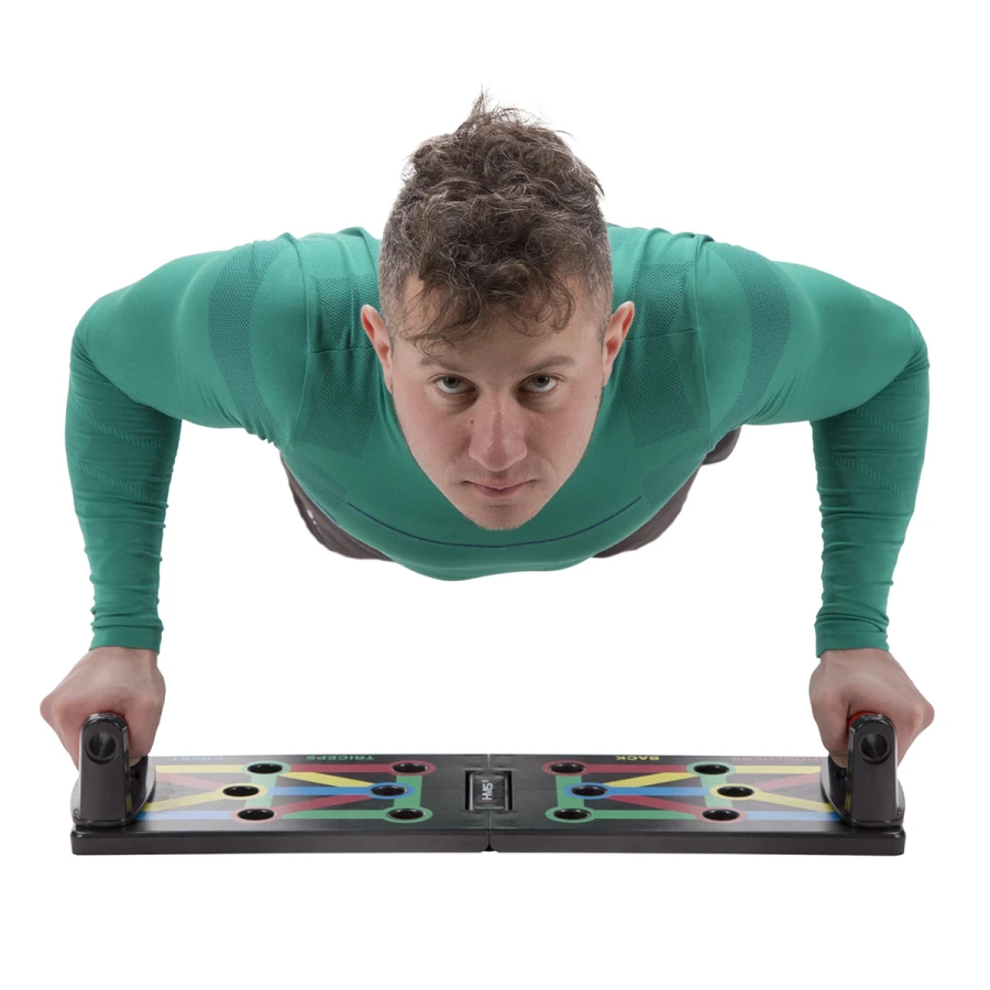 HMS 12-in-1 Push Up Board including Push-up Bars - Red
