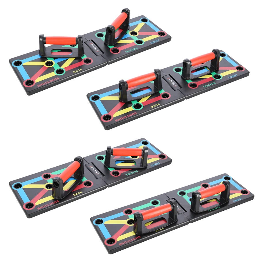 HMS 12-in-1 Push Up Board including Push-up Bars - Red