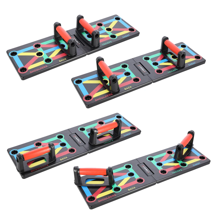 HMS 12-in-1 Push Up Board including Push-up Bars - Red