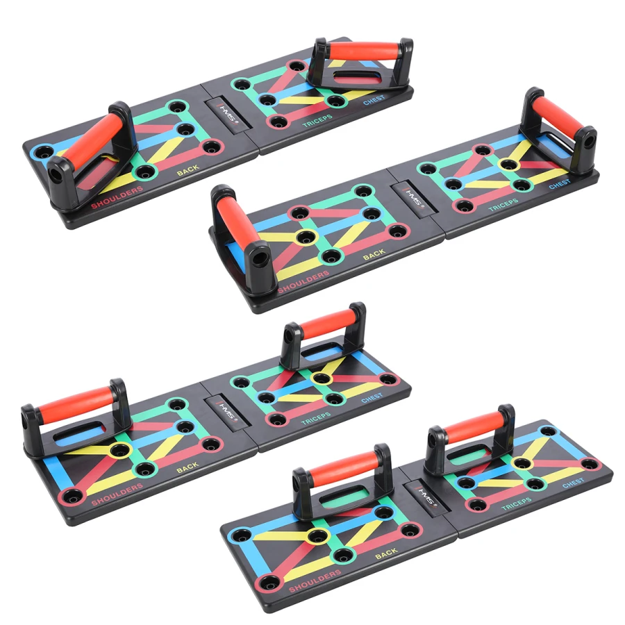 HMS 12-in-1 Push Up Board including Push-up Bars - Red